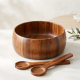 Wooden Bowl With 2 Spoons